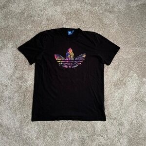BLACK ADIDAS "FLOWER" LOGO GRAPHIC TEE TEE